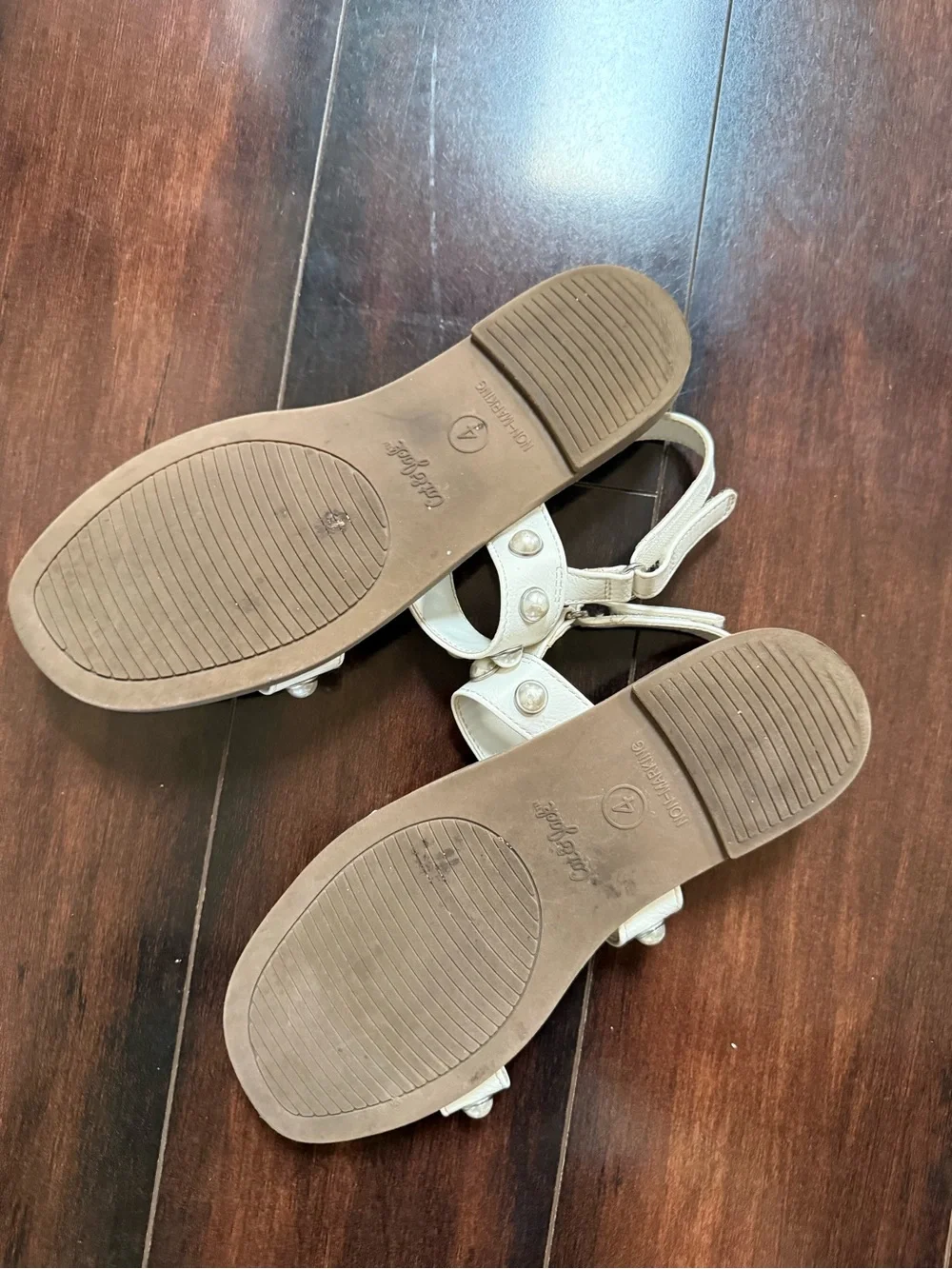 Cat & Jack White Pearl-Embellished Strappy Sandals